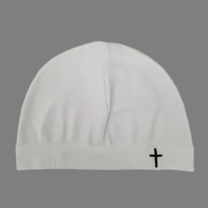 New Cross Embroidered Cap Beanie Soft Breathable Stretch Warm Knitted Hat For Men Women Casual Streetwear Travel Outdoor