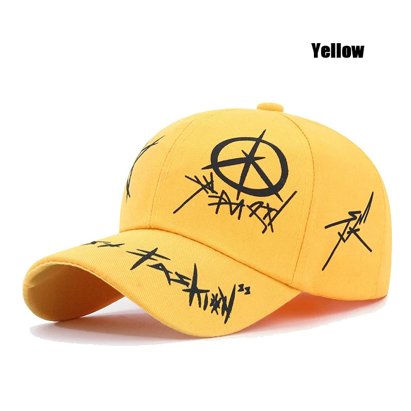 Graffiti Style Cotton Adjustable Baseball Cap Sun Hat