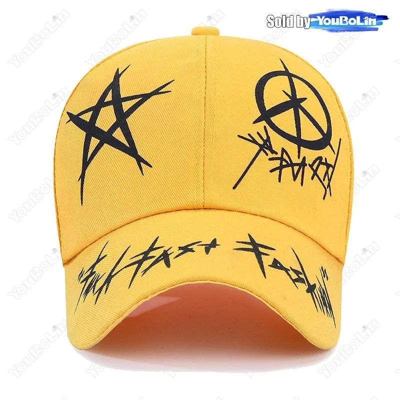 Graffiti Style Cotton Adjustable Baseball Cap Sun Hat