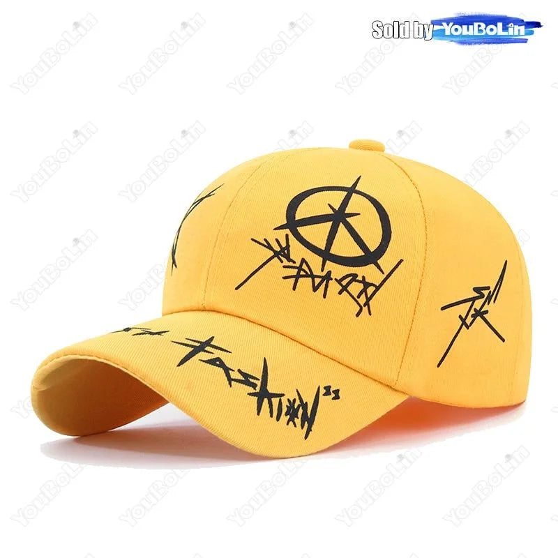 Graffiti Style Cotton Adjustable Baseball Cap Sun Hat