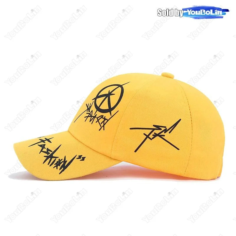 Graffiti Style Cotton Adjustable Baseball Cap Sun Hat