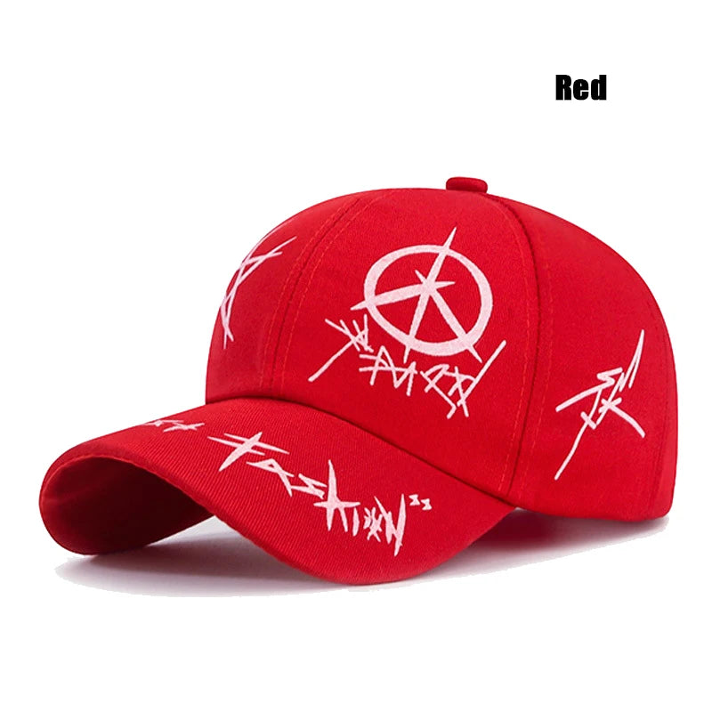 Graffiti Style Cotton Adjustable Baseball Cap Sun Hat