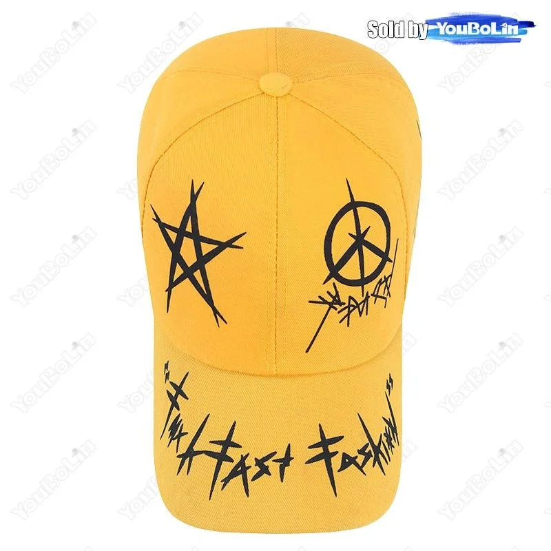 Graffiti Style Cotton Adjustable Baseball Cap Sun Hat