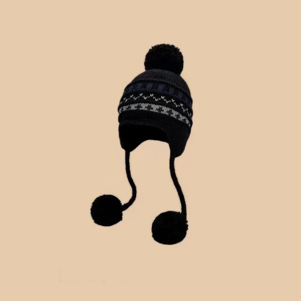 Fashion Warm Jacquard Knitted Hat Wool Printed Printing Knit Cap Cute Vintage Fair Isle Style Beanies Apparel Accessories