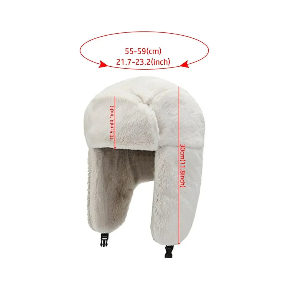 Men Women Thick Plush Bomber Hat Warm Winter Hat Trapper Hats Russian Ushanka Snow Caps Earflap Bonnet