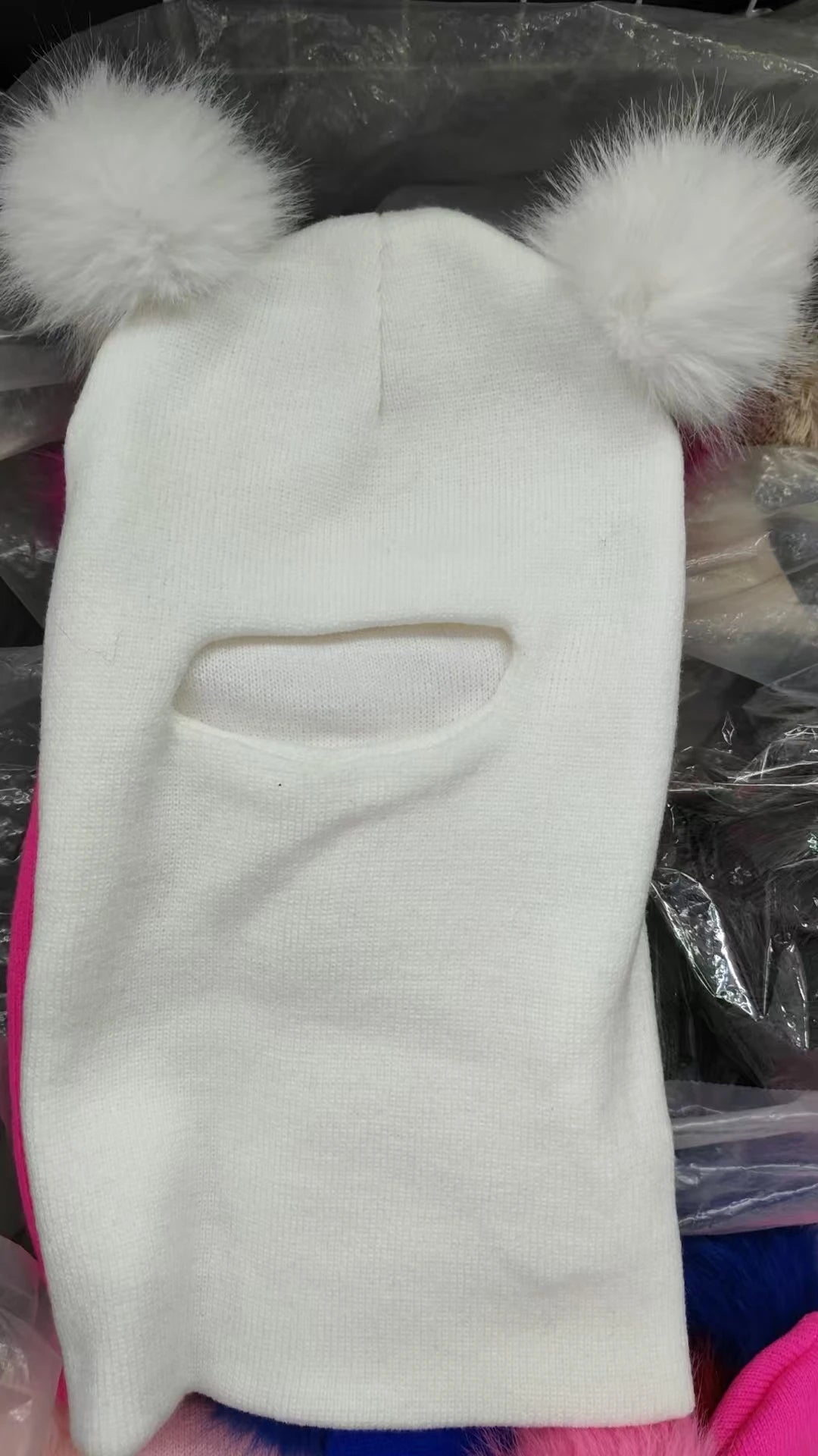 New Women Double Faux Fur Pom Pom Hat Pompom Hat Winter Hats for Women Knitted Beanie Women Girls Winter Caps Skullies Beanies