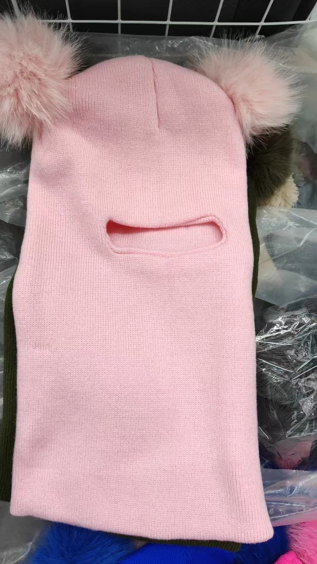 New Women Double Faux Fur Pom Pom Hat Pompom Hat Winter Hats for Women Knitted Beanie Women Girls Winter Caps Skullies Beanies