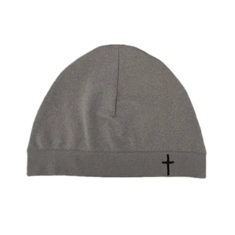 New Cross Embroidered Cap Beanie Soft Breathable Stretch Warm Knitted Hat For Men Women Casual Streetwear Travel Outdoor