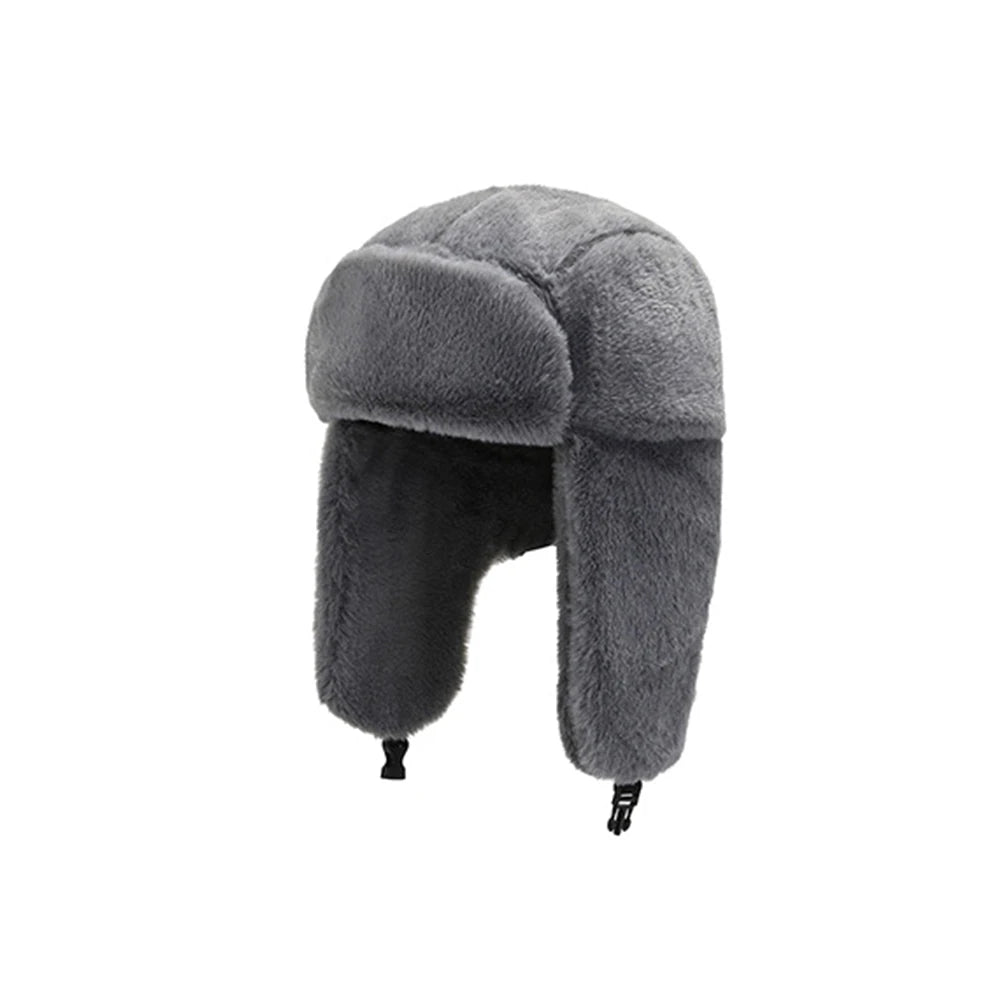 Men Women Thick Plush Bomber Hat Warm Winter Hat Trapper Hats Russian Ushanka Snow Caps Earflap Bonnet