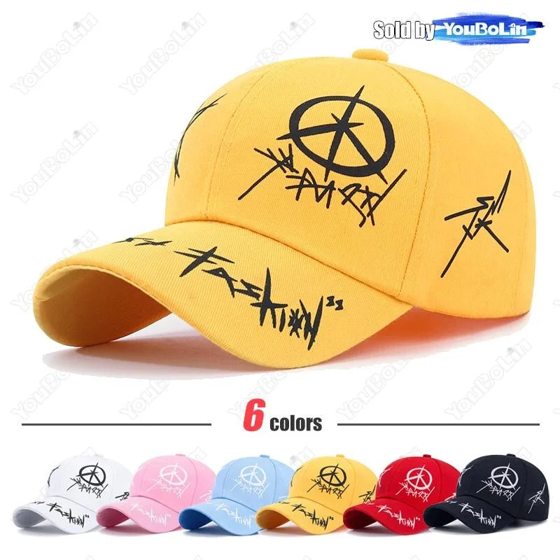 Graffiti Style Cotton Adjustable Baseball Cap Sun Hat